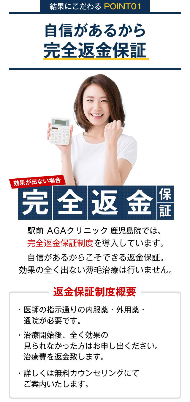 自信があるから完全返金保証