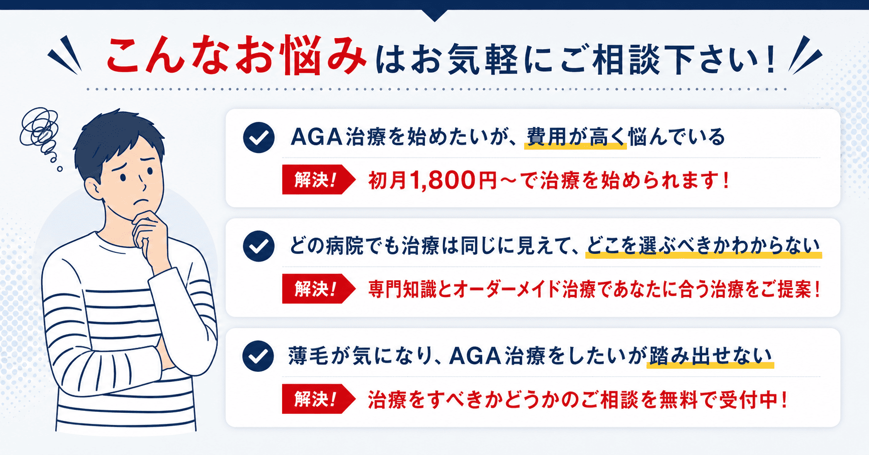 薄毛・AGAでお悩みの方へ