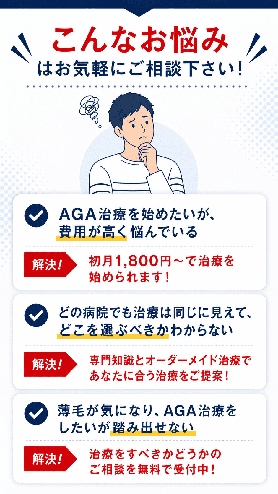 薄毛・AGAでお悩みの方へ